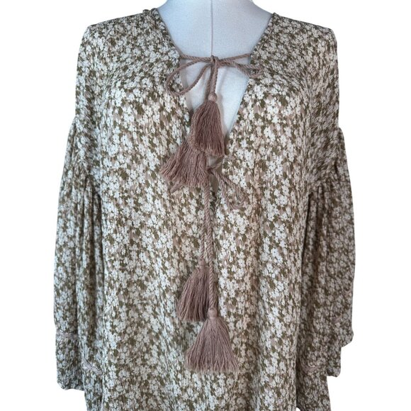 2/$30 Storia Small Floral Tassel Tie Boho Dress Small 100% Polyester - Picture 5 of 16